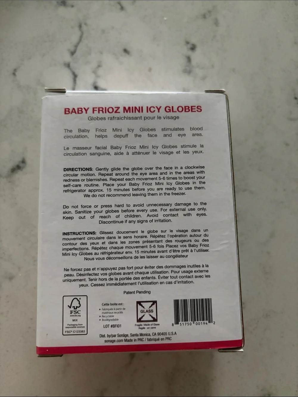 SONÄGE Baby Frioz Mini Icy Globes - Purple Cooling Facial Rollers